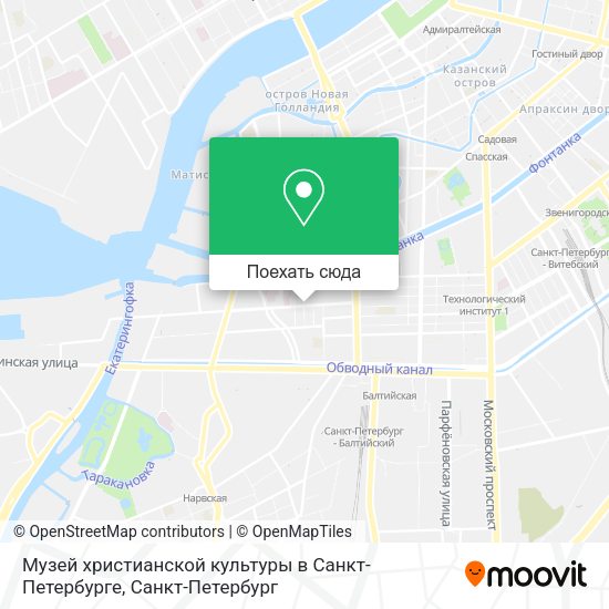 Карта Музей христианской культуры в Санкт-Петербурге