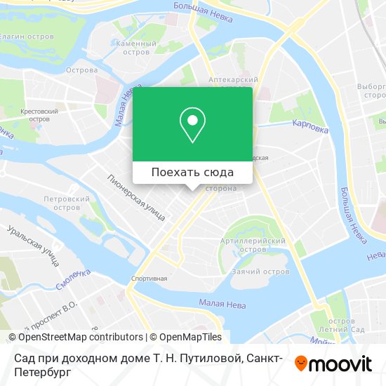 Карта Сад при доходном доме Т. Н. Путиловой
