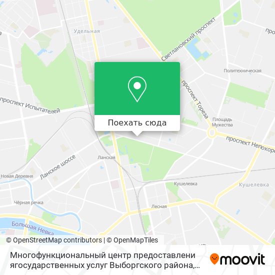 Карта Многофункциональный центр предоставлени ягосударственных услуг Выборгского района