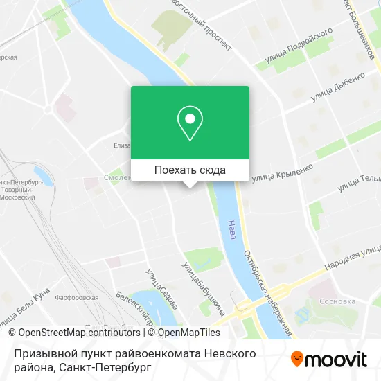Карта Призывной пункт райвоенкомата Невского района