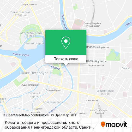 Карта Комитет общего и профессионального образования Ленинградской области