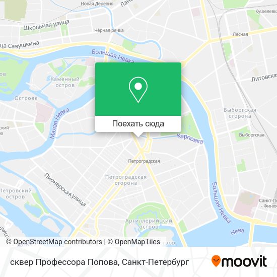 Карта сквер Профессора Попова