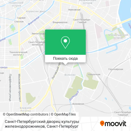 Карта Санкт-Петербургский дворец культуры железнодорожников