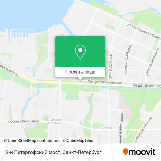 Карта 2-й Петергофский мост