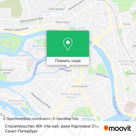 Карта Строительство ЖК «На наб. реки Карповки 31»