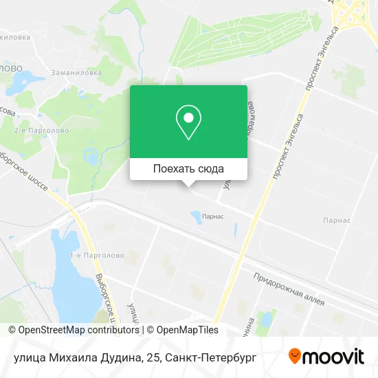 Карта улица Михаила Дудина, 25