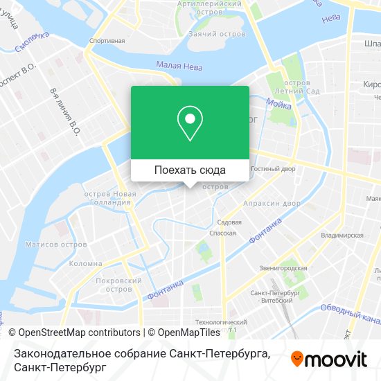 Карта Законодательное собрание Санкт-Петербурга