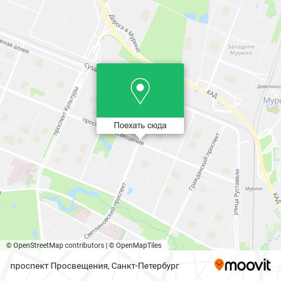 Карта проспект Просвещения