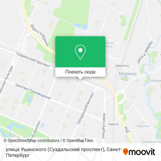 Карта улица Ушинского (Суздальский проспект)