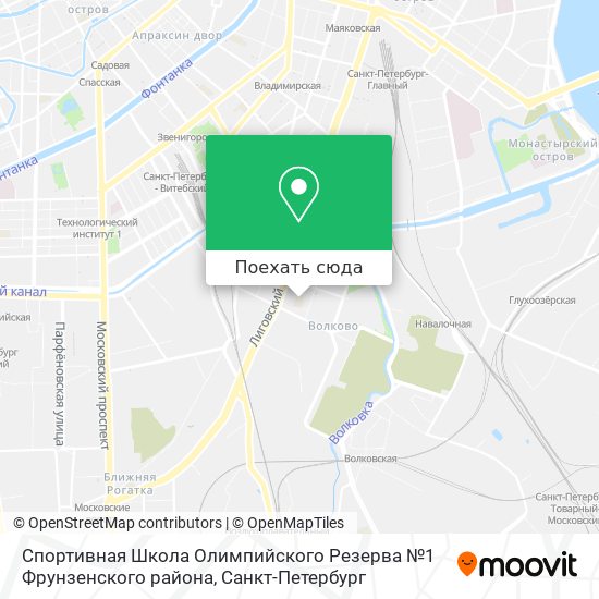 Карта Спортивная Школа Олимпийского Резерва №1 Фрунзенского района