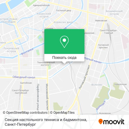 Карта Секция настольного тенниса и бадминтона