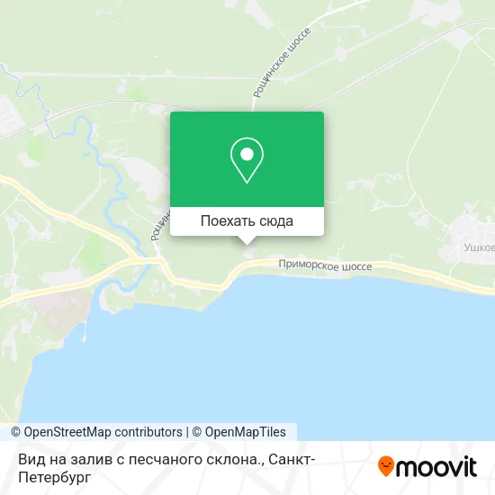 Карта Вид на залив с песчаного склона.