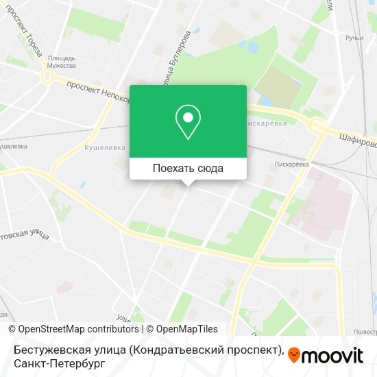 Карта Бестужевская улица (Кондратьевский проспект)
