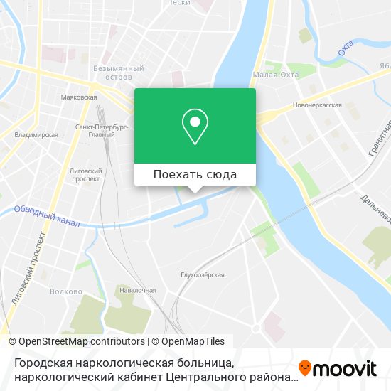 Карта Городская наркологическая больница, наркологический кабинет Центрального района