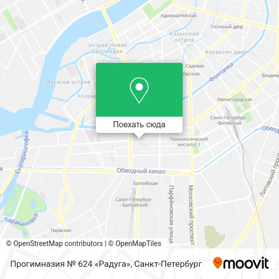 Карта Прогимназия № 624 «Радуга»