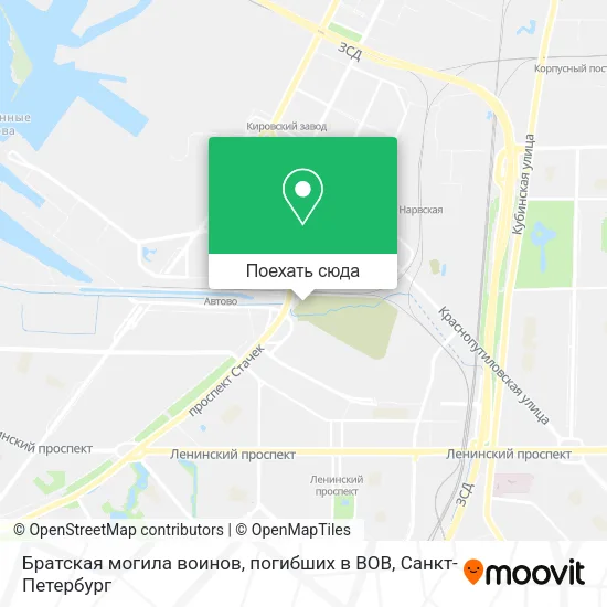 Карта Братская могила воинов, погибших в ВОВ