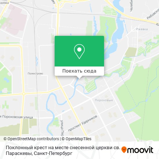 Карта Поклонный крест на месте снесенной церкви св. Параскевы