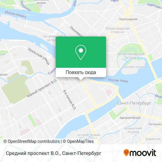 Карта Средний проспект В.О.