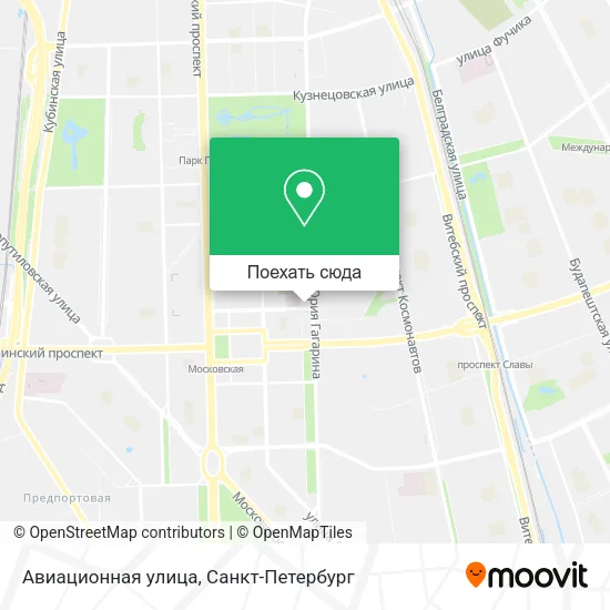 Карта Авиационная улица