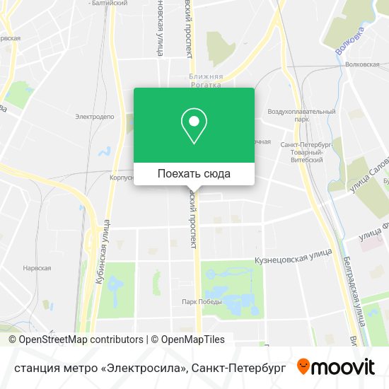 Карта станция метро «Электросила»