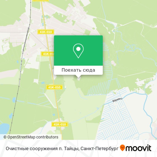 Карта Очистные сооружения п. Тайцы