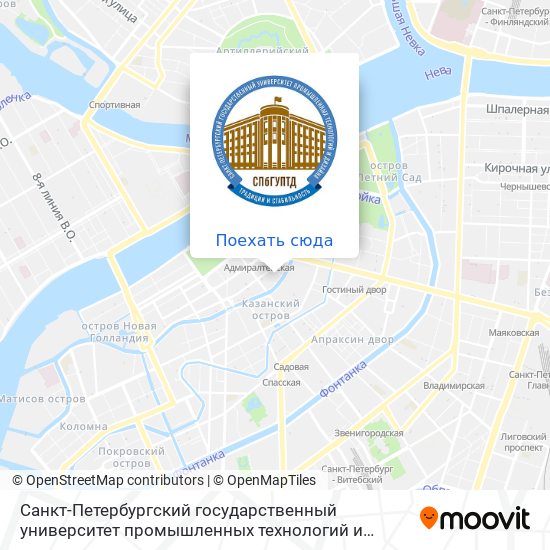 Карта Санкт-Петербургский государственный университет промышленных технологий и дизайна