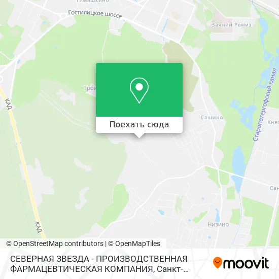 Карта СЕВЕРНАЯ ЗВЕЗДА - ПРОИЗВОДСТВЕННАЯ ФАРМАЦЕВТИЧЕСКАЯ КОМПАНИЯ