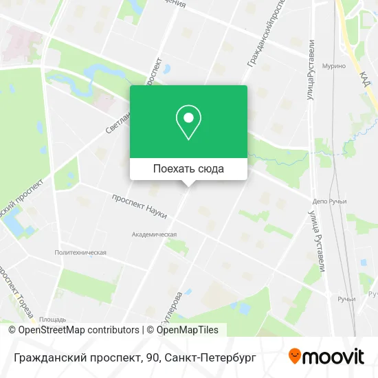 Карта Гражданский проспект, 90