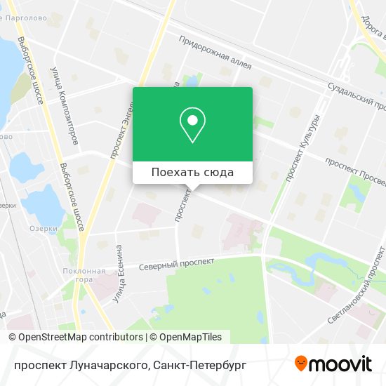 Карта проспект Луначарского
