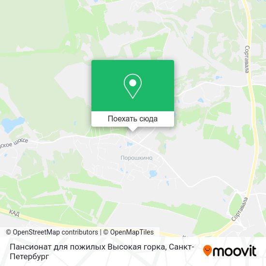 Карта Пансионат для пожилых Высокая горка