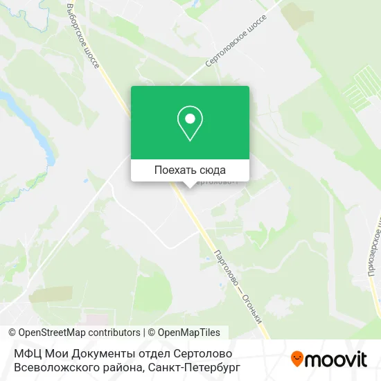 Карта МФЦ Мои Документы отдел Сертолово Всеволожского района