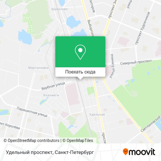 Карта Удельный проспект