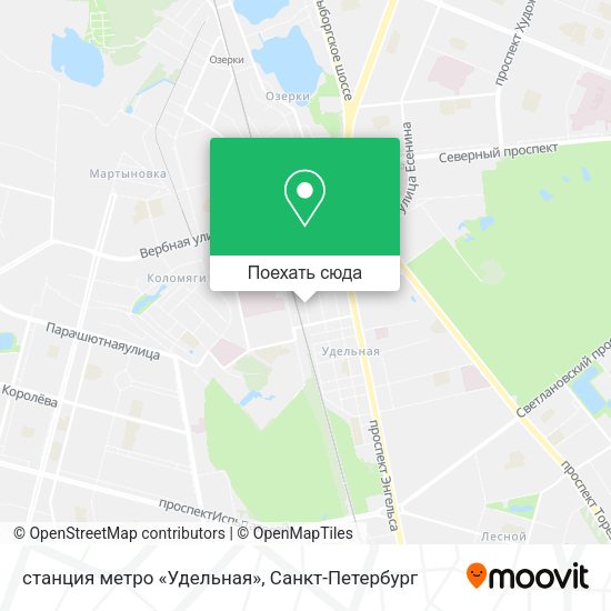 Карта станция метро «Удельная»