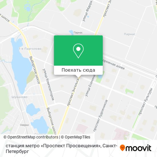 Метро проспект просвещения спб карта