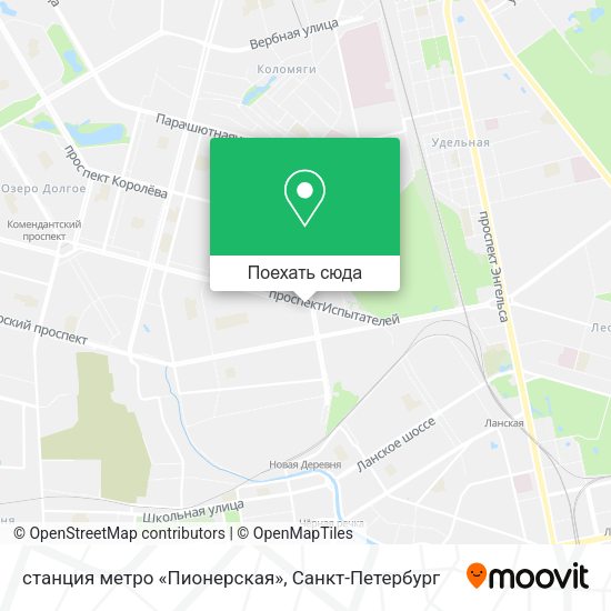 Карта станция метро «Пионерская»