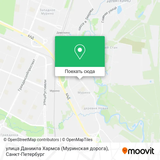 Карта улица Даниила Хармса (Муринская дорога)