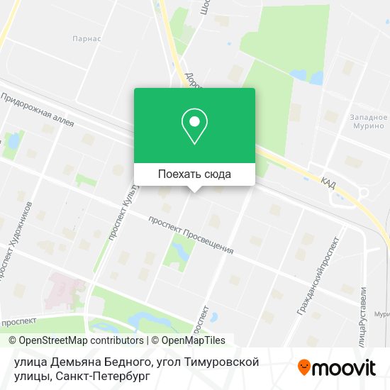 Карта улица Демьяна Бедного, угол Тимуровской улицы