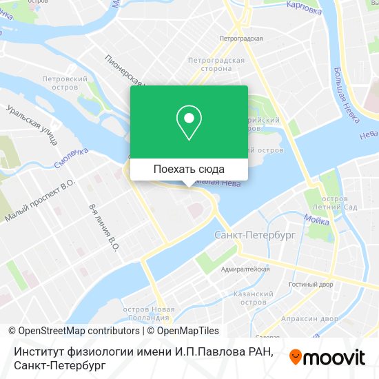 Карта Институт физиологии имени И.П.Павлова РАН
