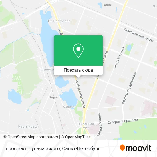 Карта проспект Луначарского