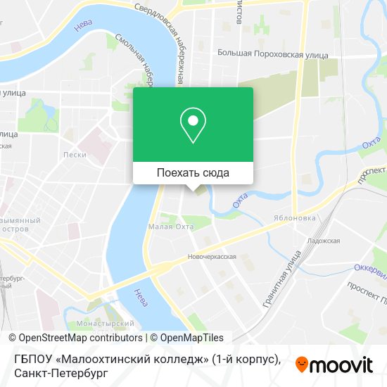 Карта ГБПОУ «Малоохтинский колледж» (1-й корпус)