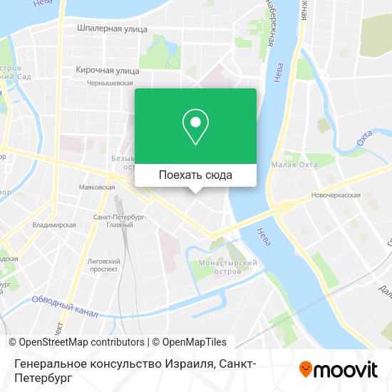 Карта Генеральное консульство Израиля