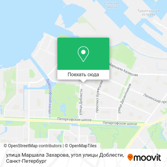 Карта улица Маршала Захарова, угол улицы Доблести