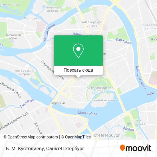 Карта Б. М. Кустодиеву