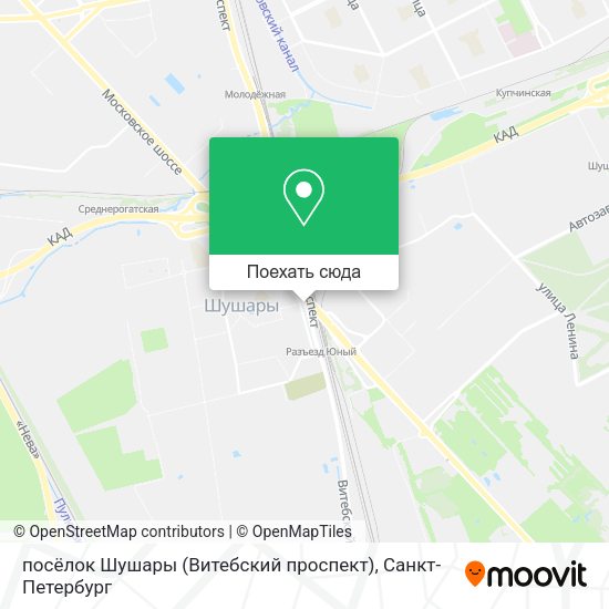 Карта посёлок Шушары (Витебский проспект)