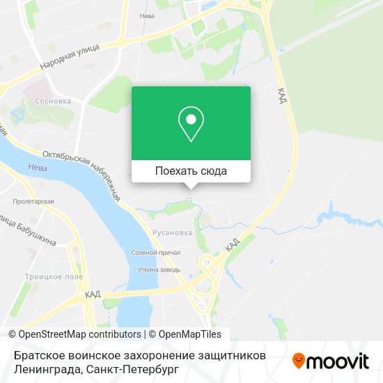 Карта Братское воинское захоронение защитников Ленинграда