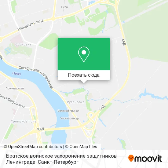 Карта Братское воинское захоронение защитников Ленинграда
