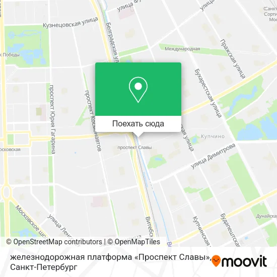 Карта железнодорожная платформа «Проспект Славы»