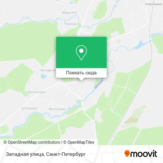 Карта Западная улица