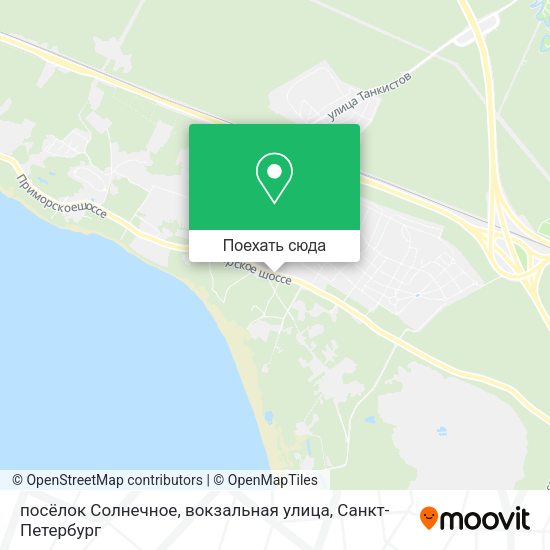 Карта посёлок Солнечное, вокзальная улица