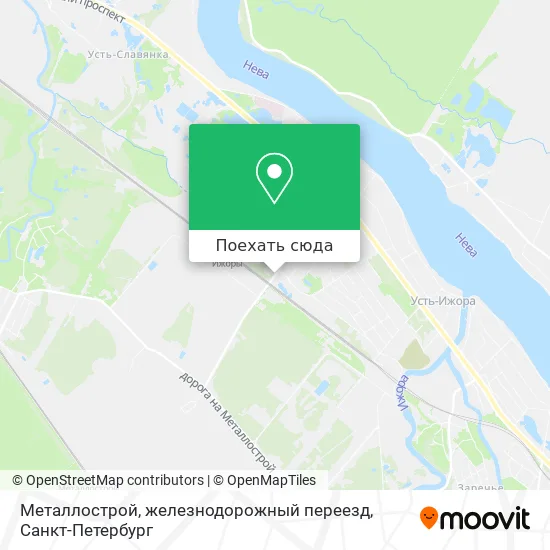 Карта Металлострой, железнодорожный переезд